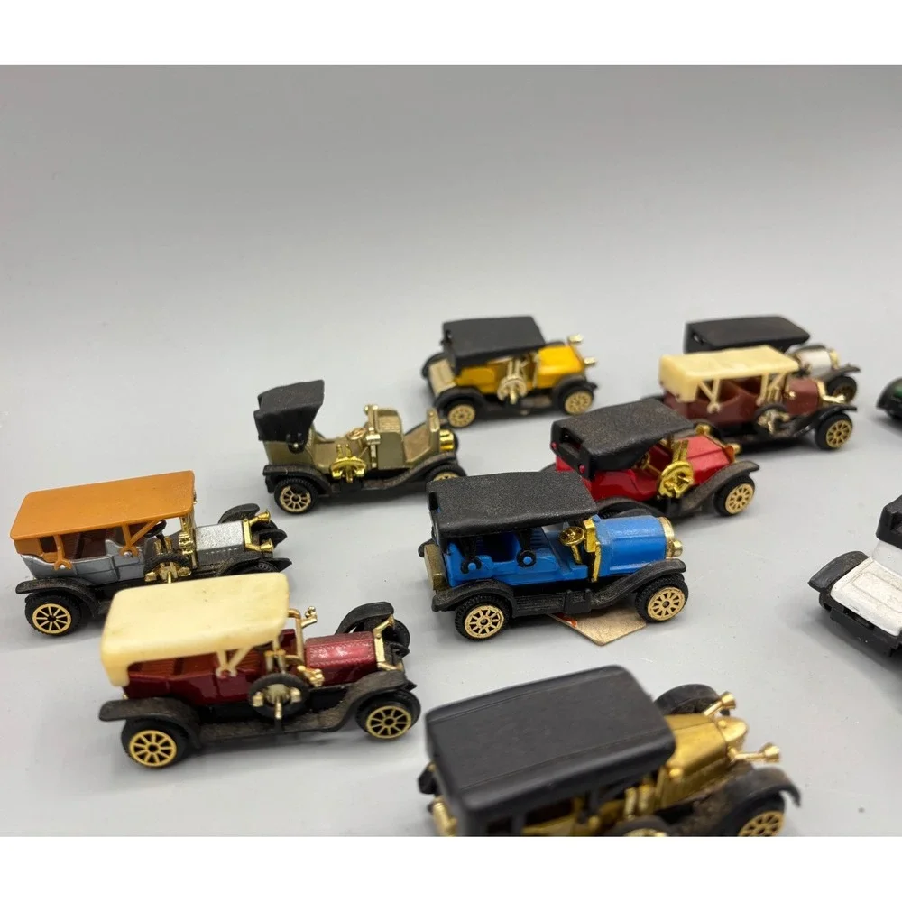 Vintage Miniature Diecast Antique Car Lot 14 Piece Set Early Motoring Models